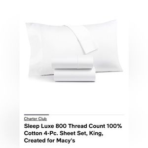 NEW! Charter Club King size sheet set 800 thread count